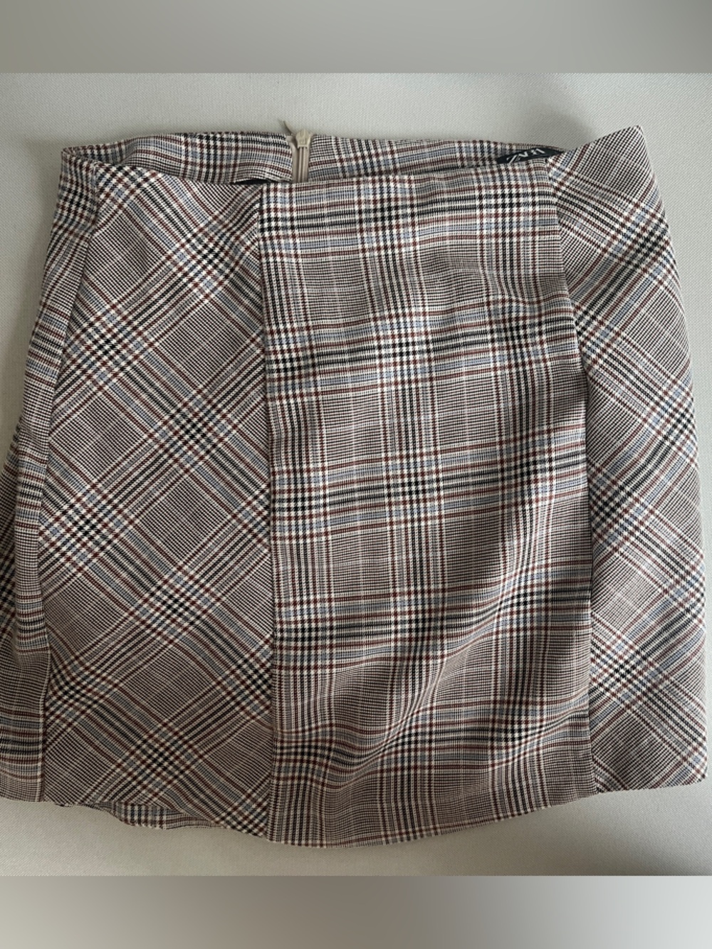 Zara Plaid Mini Skirt in Brown and Black